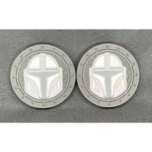 Mandalorian Car Coaster for Drinks Silicone Easy to Clean, 2 PCS 2.75" Brand New